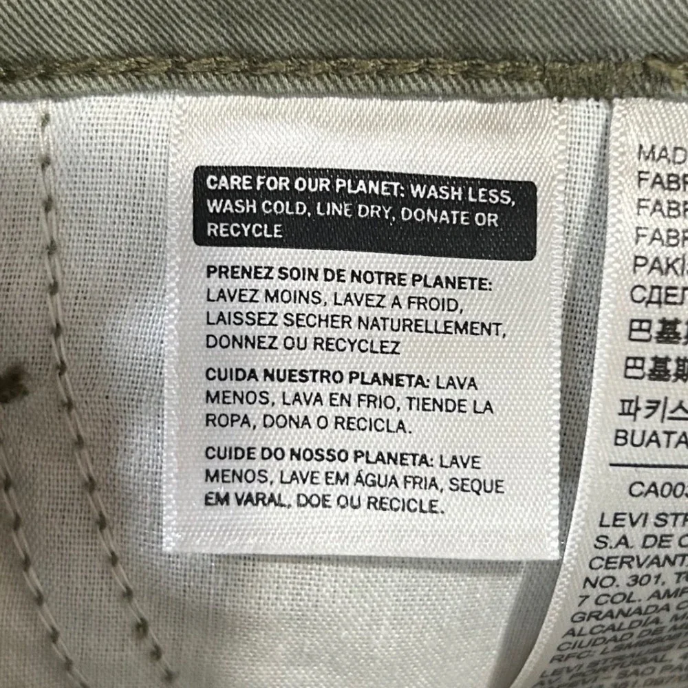 Levis 94 Baggy Cargo Pants Olive Green Cotton Utility Trousers 30x30 New